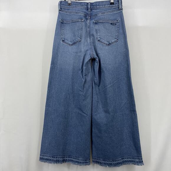 AYR The Must Jeans Size 27 Wide Leg Jeans High Rise Raw Hem Medium Wash - Picture 4 of 8